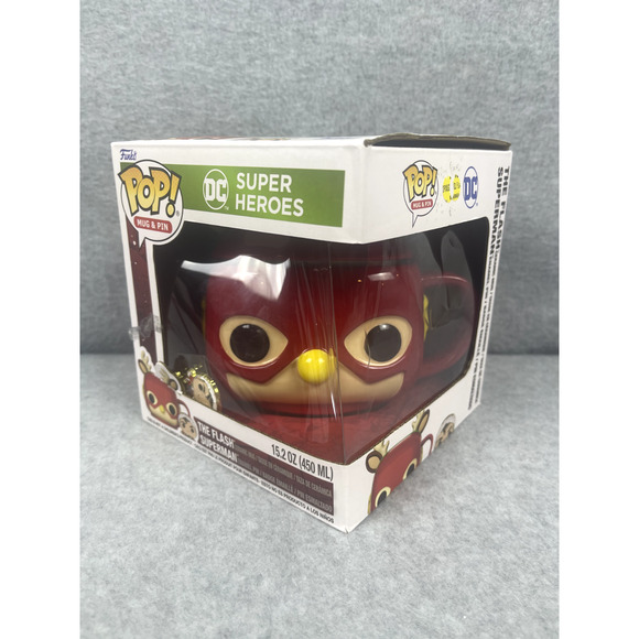 Funko Pop! DC Super Heroes The Flash Reindeer Mug and Santa Superman Enamel Pin‎ - Picture 1 of 4